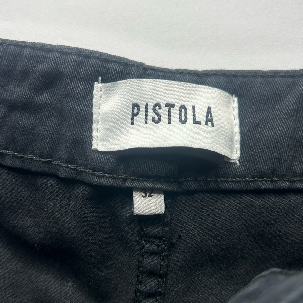 NWT Pistola Sasha Cargo High Rise Pants Womens 32 Black Relaxed Flare Frayed Hem - Picture 5 of 13